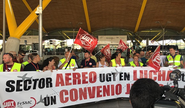 UGT cifra en un 70% el seguimiento de la segunda jornada de huelga en Madrid y Barcelona.